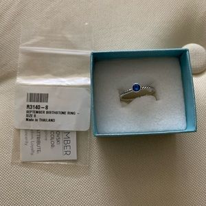 Touchstone Crystal by Swarovski September Birthstone Ring Size 8 New